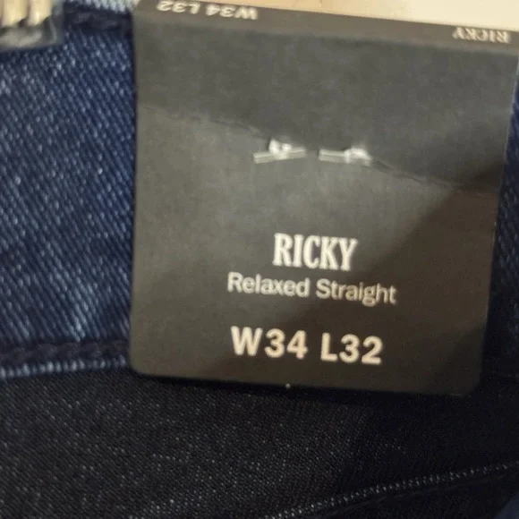 True Religion Ricky SN Flap Straight Dark Shivering Wash Men's Size 34x32